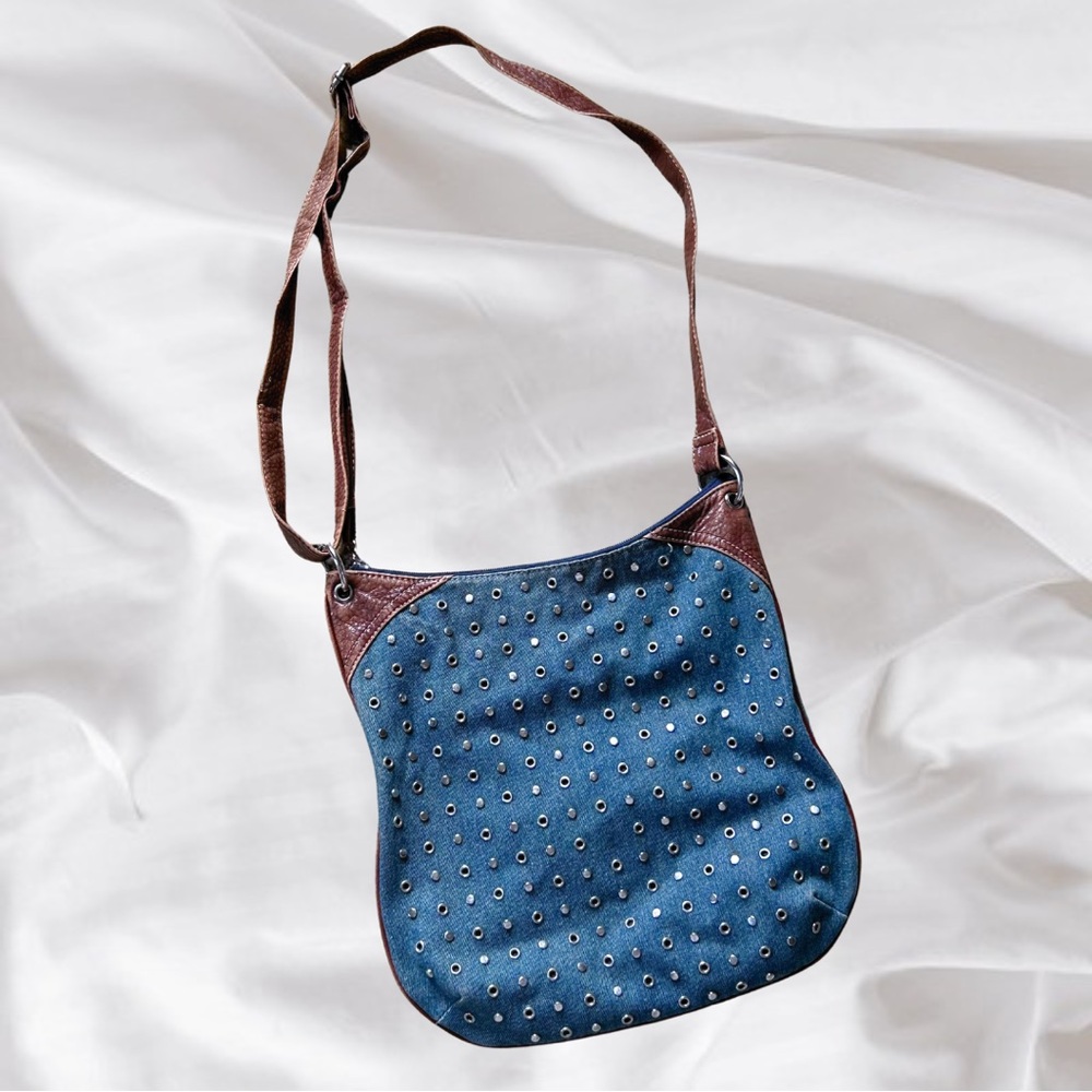 Marc Ecko Blue and Brown Crossbody Bag